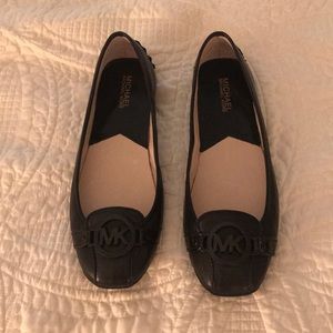 Black Leather Michael Kors Flats